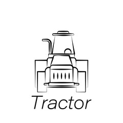 tractor hand draw icon. Element of farming illustration icons. Signs and symbols can be used for web, logo, mobile app, UI, UX