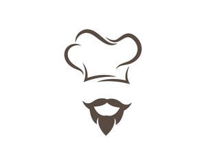 hat chef logo template vecto