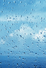 water drops on glass