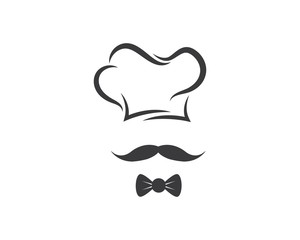 hat chef logo template vecto