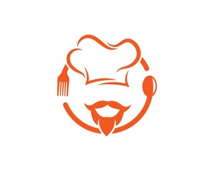 hat chef logo template vecto