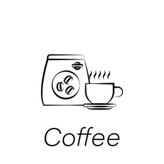 coffee hand draw icon. Element of farming illustration icons. Signs and symbols can be used for web, logo, mobile app, UI, UX