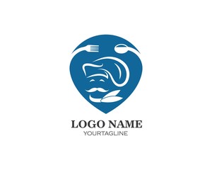 hat chef logo template vecto