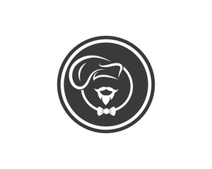 hat chef logo template vecto