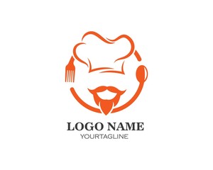 hat chef logo template vecto
