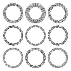 Vector set of round frames in oriental motifs