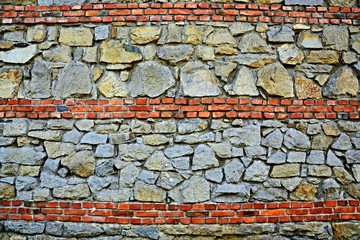Background-a view of a wall made of stones and bricks