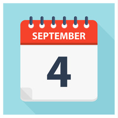 September 4 -  Calendar Icon - Calendar design template