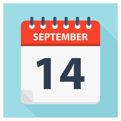 September 14 -  Calendar Icon - Calendar design template