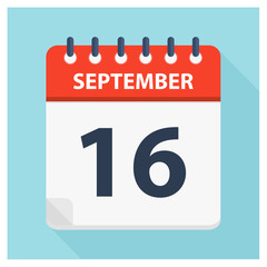 September 16 -  Calendar Icon - Calendar design template