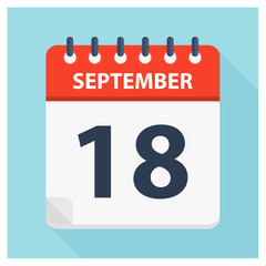 September 18 -  Calendar Icon - Calendar design template
