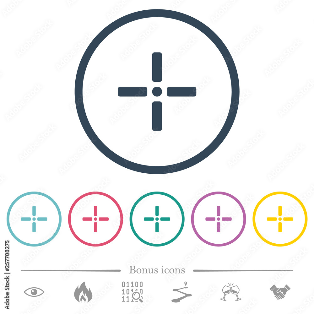 Poster precise cursor flat color icons in round outlines