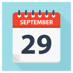 September 29 -  Calendar Icon - Calendar design template