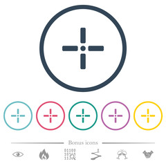 Fototapeta premium Precise cursor flat color icons in round outlines