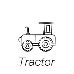 tractor hand draw icon. Element of farming illustration icons. Signs and symbols can be used for web, logo, mobile app, UI, UX