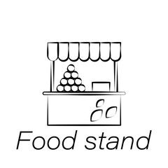 food stand hand draw icon. Element of farming illustration icons. Signs and symbols can be used for web, logo, mobile app, UI, UX