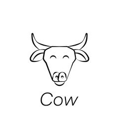 cow hand draw icon. Element of farming illustration icons. Signs and symbols can be used for web, logo, mobile app, UI, UX