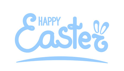 Happy Easter calligraphy letters isolated on white background signature for banners, postcards, posters