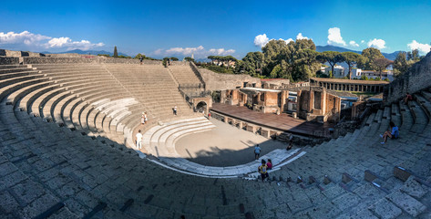 Panoramic view of Herculaneum ancient roman ruins