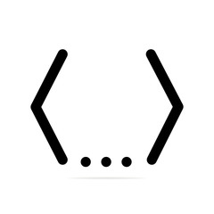 Array icon isolated code on clean background. Programming code concept drawing array code syntax icon in modern style. Vector illustration for your web site mobile logo app UI design.