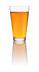 A glass with iced tea on a white background