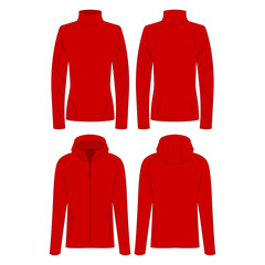 Red polo neck and sport jacket isolated vector set on the white background