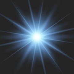 Obraz premium Niebieskie świecące światło