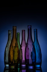 Colored Glass Bottles, Glass Photography