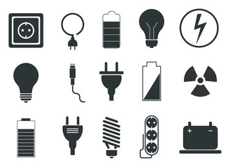 Set of electrical icons. Electrician.