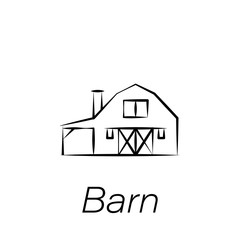 barn hand draw icon. Element of farming illustration icons. Signs and symbols can be used for web, logo, mobile app, UI, UX