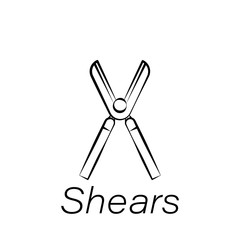 shears hand draw icon. Element of farming illustration icons. Signs and symbols can be used for web, logo, mobile app, UI, UX