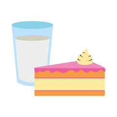 sweet cake and milk food