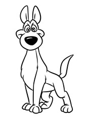 Fototapeta na wymiar Dog funny smile animal character cartoon illustration isolated image coloring page