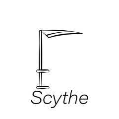 scythe hand draw icon. Element of farming illustration icons. Signs and symbols can be used for web, logo, mobile app, UI, UX