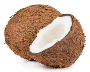 coconuts isolated on the white background  with clipping path