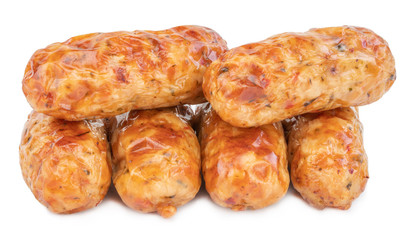 grilled sausage isolated on a white background