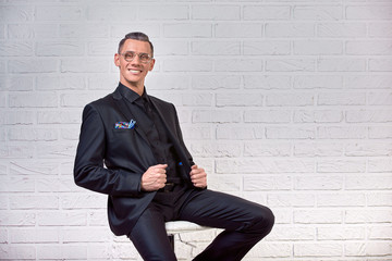 Portrait of a elegant handsome business man on white background