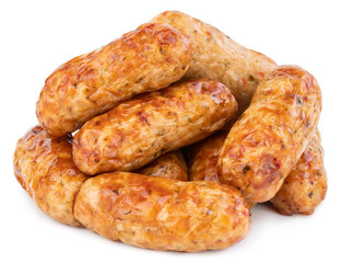 grilled sausage isolated on a white background
