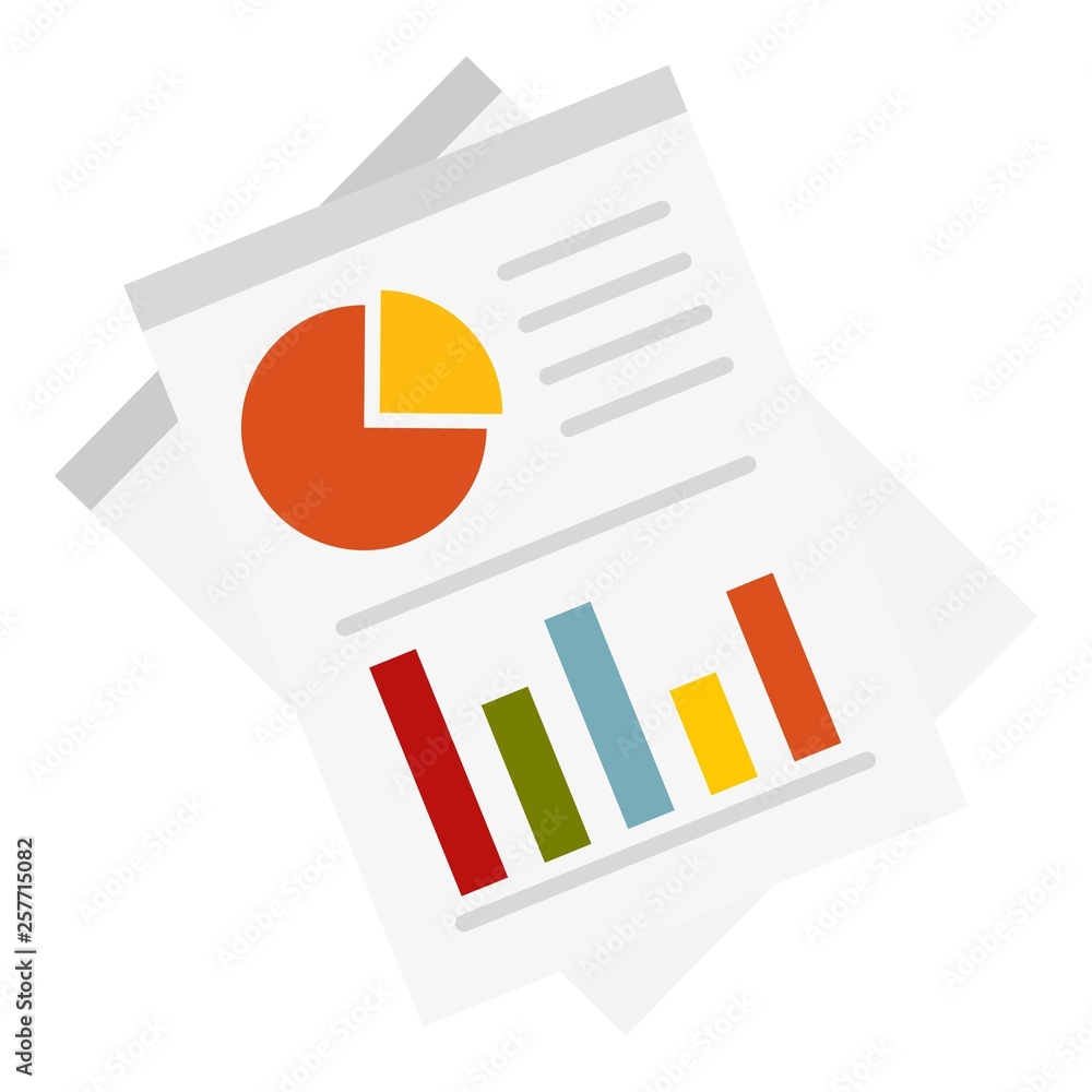 Aufkleber graph papers icon. flat illustration of graph papers vector icon for web design