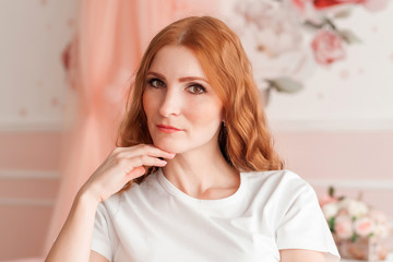 Portrait of a beautiful redhead girl