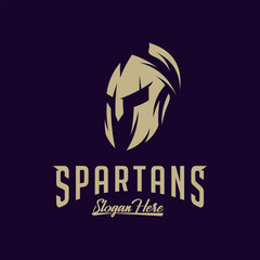 Obraz premium Spartan Logo Vector, Sparta Logo Vector, Spartan Helmet Logo Template, Icon Symbol