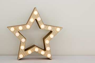 Star-shaped wooden lamp