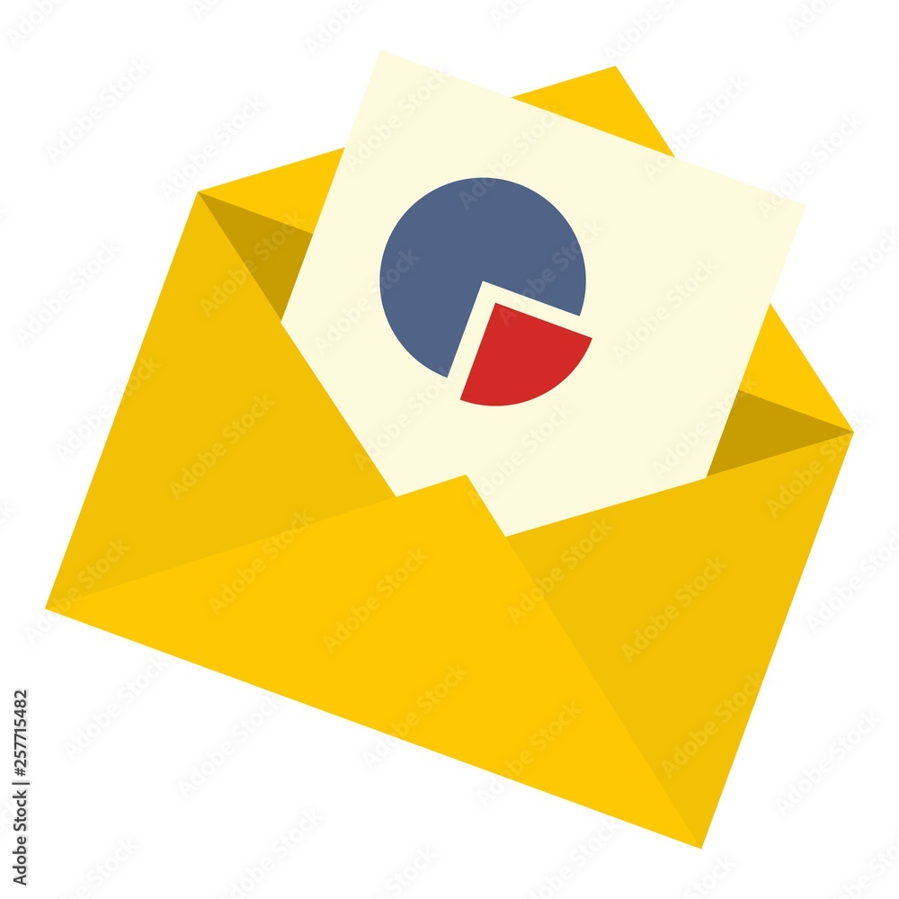 Poster graph email icon. flat illustration of graph email vector icon for web design