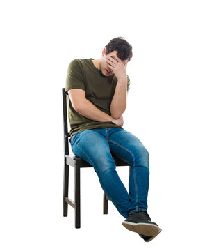 Disappointed Man Sitting On A Chair