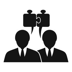 Puzzle business solution icon. Simple illustration of puzzle business solution vector icon for web design isolated on white background