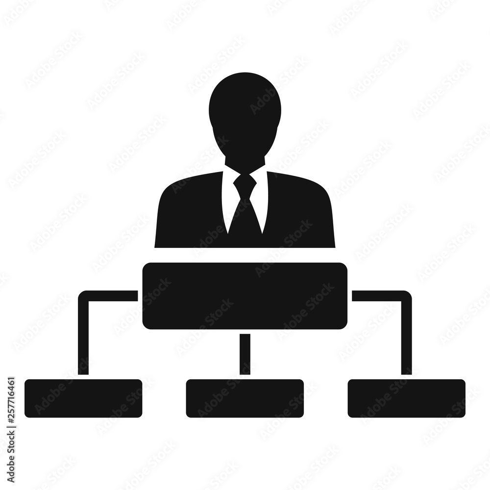 Poster business team structure icon. simple illustration of business team structure vector icon for web des