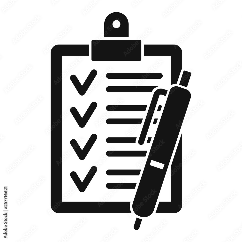 Poster checklist icon. simple illustration of checklist vector icon for web design isolated on white backgr