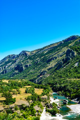 River canyon and mountain crest