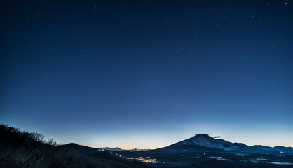群馬県　二度上峠から見る冬の浅間山