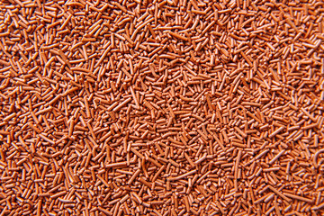 Pastry chocolate topping for cakes. Brown texture